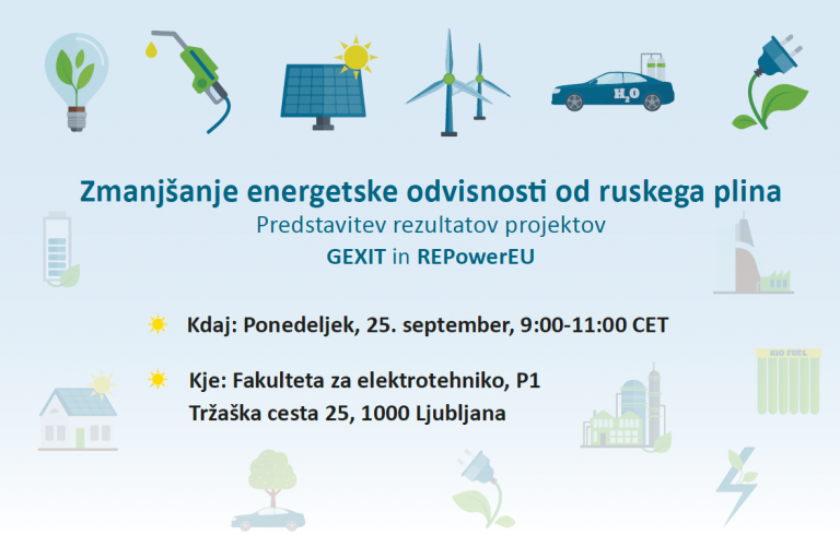 Javna predstavitev rezultatov projektov GEXIT in REPowerEU: Zmanjšanje energetske odvisnosti od ruskega plina